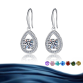 wholesale S925 Silver Moissanite Drop Earrings, Foreign Trade Hot-Style, Niche Fashion Trend, Luxurious High-End Sense Wholesale-0-5