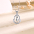 wholesale S925 Sterling Silver New Chinese Style Gourd Necklace for Women, Fashionably High-End Retro Luxury Choker-0-0