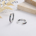 wholesale S925 Sterling Silver Creative Style Seven-Color Accessory with Zircon Inlaid Ear Clasp, Korean Version Elegant and Light Luxury Wind Jewelry Earrings-0-0