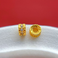 wholesale Metal-plated 925 ancient silver gold-plated pure silver jewelry accessories with micro-set zirconia spacer beads spacers washers wheel beads for DIY crystal bracelets-0-7