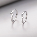 wholesale S925 Sterling Silver Maker Match Couple Rings, Open-Ended Minimalist Love Without Borders Niche Valentine's Day Gift-0-1