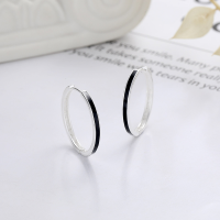 wholesale S925 Sterling Silver Exaggerated Large Hoop Drop Resin Black Line Earrings for Cross-Border Fashion Trendy Versatile-YQR338/approx. 2.6g>925 silver