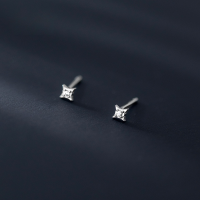 wholesale S925 Sterling Silver Star Earrings Women Small Four-Pointed Star Ear Studs Star-Shaped Ear Jewelry M01546-S925 silver pair 925 silver