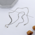 wholesale S925 Sterling Silver Korean-style Creative Minimalist English Sentence Openwork Heart Pendant Small Design Necklace-0-1