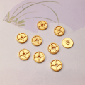 wholesale Gold-plated S925 Silver Nine-Tailed Fox Coin Charm Beads Bracelet Necklace Accessories DIY Components-0-2
