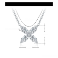 wholesale S925 sterling silver plated with 18K gold moissanite necklace, 3*6mm marquise-shaped four-leaf clover moissanite jewelry-0-5