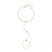 wholesale S925 Sterling Silver Fashion Heart Pendant Ring Bracelet Set With Zircon Accents-Gold 925 silver