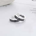 wholesale S925 sterling silver black line resin ear cuff, ins minimalist style, niche hip-hop edgy unisex ear accessory-0-2