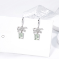 wholesale S925 Sterling Silver Bow Zircon Necklace and Ear Pendant Set, Minimalist Small Luxury Jewelry with Elegant High-End Sense Collarbone Chain-0-7