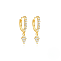 wholesale S925 Sterling Silver Fashion Chain Tassel Hoop Earrings, Korean Style Small Exclusive Design With Zircon Accents-Gold#5 925 silver