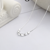wholesale S925 Sterling Silver Korean Style Ins Minimalist Twisted Small Square Geometric Irregular Design Necklace-YL480/approx. 3.9g 925 silver