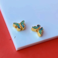 wholesale Gold-plated S925 Silver Enamel Butterfly Star Accessories DIY Bracelet Necklace Pendant Firecracker Gourd Ancient Method Gold-0-10