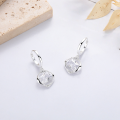 wholesale S925 Silver Fashionable Japanese and Korean Zircon Inlaid Earrings, Light Luxury Trendy Design Earrings with Ear Clips-0-2