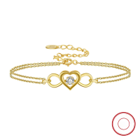 wholesale S925 Sterling Silver Cloud-Pull Jewelry 4A Zircon Inlaid Bracelet, Adjustable Hollow Heart, Direct from Manufacturer-platinum