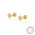 wholesale S925 Sterling Silver Eight-Pointed Star Screw Ear Studs, Exquisite and Compact, Unique and Trendy, Niche Design, Versatile Earrings-0-0