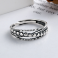 wholesale S925 Sterling Silver European and American Cross-Border New Fashion Minimalist Layered Open Ring for Men and Women-0-2