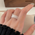 wholesale S925 Sterling Silver Simple and Light Luxury Lace Edge Ring for Women, Korean Ins Trend, Versatile and Niche Openable Ring-0-4