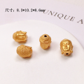 wholesale Gold-plated S925 Silver Buddha Head Ingot Zhajilamu Through-hole Bracelet Necklace String Accessories DIY Semi-finished Products-0-1