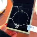 wholesale S925 Sterling Silver Fashionable and Unique Bow Lily of the Valley Bracelet for Women, Sweet and Fresh Ins Style, Elegant and Trendy Accessory-0-3