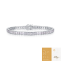 wholesale S925 Sterling Silver Fashionable Commuter Versatile Women's High-End Hot-Selling Cross-Border Luxury Paved Moissanite Bracelet-0-6