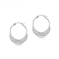 wholesale S925 Sterling Silver New Japanese Ancient Coin Arc Earrings for Women Fashion Popular Jewelry Wholesale from Manufacturer-Bright Silver 925 Silver