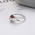 wholesale S925 Sterling Silver Vintage Ethnic Style Elephant with Red Agate Ring Creative Fashion Internet-Famous Index Finger Ring-0-3