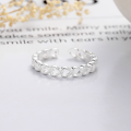 wholesale S925 Sterling Silver Fashion Minimalist Interlocking Three-Dimensional Hollow Heart Fresh and Trendy Open Adjustable Ring Design-0-4