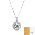wholesale S925 silver plated women's moissanite pendant necklace, new in stock round-shaped drop wholesale-0-10