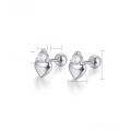 wholesale 925 Sterling Silver Minimalist Zircon Heart Stud Earrings, Wholesale New Simple Ins Ear Studs-0-6