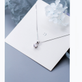 wholesale S925 Silver Necklace Women's Daily Korean Style Fashion Minimalist Short Single Diamond Pendant Sweet Temperament Solitaire D4954-0-3