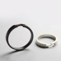 wholesale 925 Silver Mortise and Tenon Couple Rings Open-Ended Matching Bands Minimalist Valentine's Day Stackable Geometric Ring Trendy-0-3
