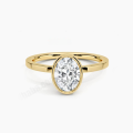 wholesale 9K/10K/14K/18K Gold Minimalist Solitaire Ring with 1ct Moissanite and Certificate, AU750 Engagement Ring-0-2
