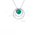 wholesale S925 Silver Designer High-End Natural Green Agate Pendant in a Minimalist Style with Colored Gemstone Necklace-0-0