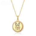 wholesale S925 Sterling Silver New Original Design Cute Cartoon Bunny Pendant Choker Necklace Manufacturer Wholesale-0-4