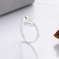 wholesale S925 Sterling Silver Fashion Korean Hollowed-out Frosted Heart-shaped Individuality Internet-famous Light Luxury Style Adjustable Ring for Women-0-2