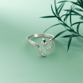 wholesale S925 Sterling Silver Snake Coiled Index Finger Ring Open Adjustable Animal Ring J8128-0-4