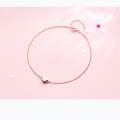 wholesale S925 Silver Ankle Chain Korean Style Forest Series Minimalist Heart-shaped Ankle Bracelet Elegant and Cute Dainty Foot Jewelry S2640-0-3
