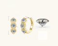 wholesale S925 Sterling Silver Vintage-Designed Moissanite Earrings for Women, Fashionable and Chic Ear Hoop, Trendy Ear Accessories Wholesale-0-5