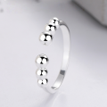 wholesale S925 Sterling Silver Open Sphere Ring for Women, Minimalist Thin Band, Plain Circle Index Finger Ring, Wholesale from Manufacturer-0-1