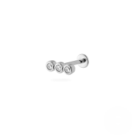 wholesale S925 Sterling Silver 18g Flat Head Push-pin Cartilage Ear Stud, Popular In Europe And America For Ear Piercing-Single platinum #16