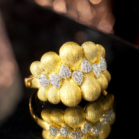 wholesale Antique brass hand-brushed finish Italian medieval-style minimalist vintage ring, Taobao live stream influencer retro wind ring-18K Gold No. 6