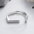 wholesale S925 Sterling Silver Irregular Geometric Open Ring, Creative and Stylish European Fashion Statement Ring for Women-0-2
