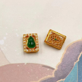 wholesale S925 Silver Gold-Plated Natural A-Grade Jadeite Buddha Pendant Accessory, DIY Versatile Matching Ornament Semi-Finished Product-0-9