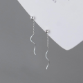 wholesale S925 Silver Light Bead Wave Chain Ear Thread Korean Version Simple and Personalized Elegant Women's Ear Accessories M02106-0-0
