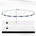 wholesale S925 Sterling Silver Ankle Chain with Blue and White Zircon, Fashionable and High-End, Manufacturer Wholesale-0-1