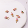 wholesale S925 silver gold-plated Melon Dumpling Kuromi Tulip Cloisonne Enamel Dangle Pendant Charm DIY Bracelet Necklace Accessories-0-8