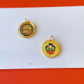 wholesale Sterling Silver Gold Plated Enamel Dunhuang Deer King Pendant DIY Bracelet Necklace Pure Silver Accessories Yellow Jambhala and Palden Lhamo-0-9