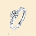 wholesale S925 Silver Ring Vintage Women's Ring Moissanite Carat Ring New Fashion Silver Set Source Silver Jewelry Wholesale-0-0
