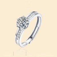 wholesale S925 Silver Ring Vintage Women's Ring Moissanite Carat Ring New Fashion Silver Set Source Silver Jewelry Wholesale-50 points