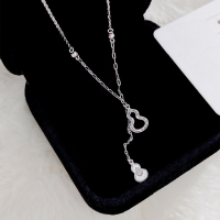 wholesale 999 Sterling Silver Gourd Ice Crush Necklace Women's Stylish Trendy Ins Style High-End Fortune and Prosperity Fringe New Pendant Chain-Gourd Ice Necklace/Approx. 2.95g&gt;TL013453 Sterling Silver